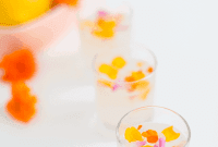 Vibrant Edible Flower Lemon Jello Shots