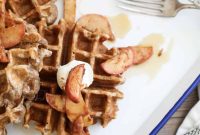 Bourbon-Glazed Spiced Apple Cinnamon Waffles