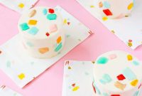Vibrant Brushstroke Confetti Mini Cakes