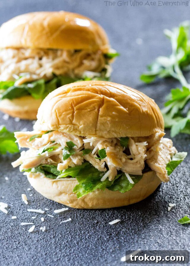 No Oven, No Sweat: 33 Summer Slow Cooker Recipes 17 Slow Cooker Chicken Caesar Sandwiches