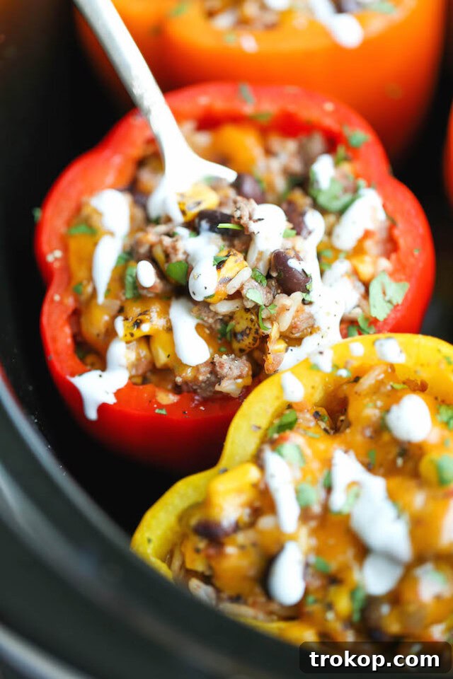 No Oven, No Sweat: 33 Summer Slow Cooker Recipes 30 Slow Cooker Stuffed Peppers for best summer crockpot recipes