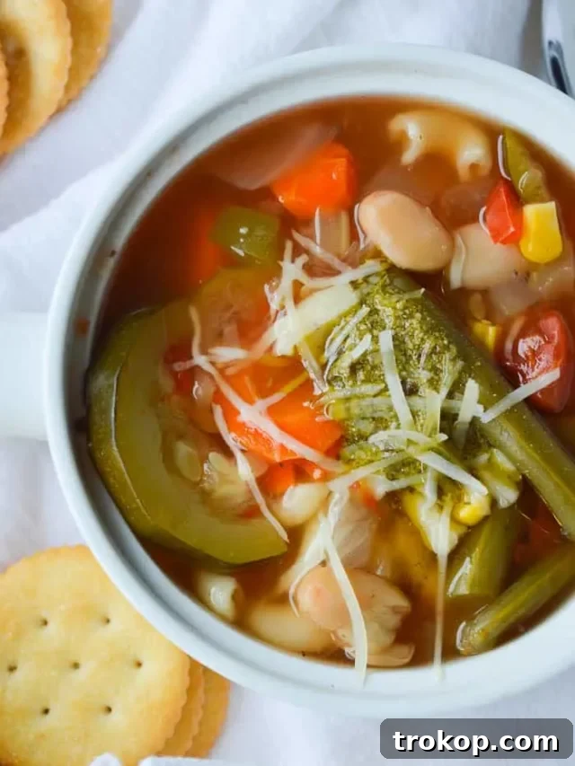 No Oven, No Sweat: 33 Summer Slow Cooker Recipes 8 Summer Vegetable Soup with Pesto – Slow Cooker or Stove Top for healthy summer crockpot recipes