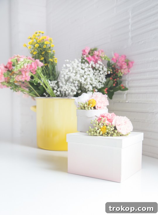 Crafting a Fresh Floral Gift Box 6 DIY fresh flower gift boxes | sugarandcloth.com