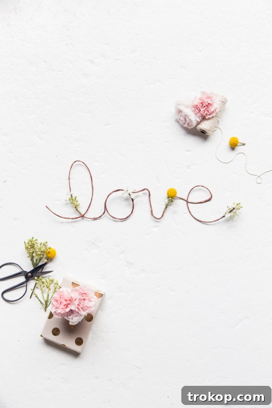 Petal-Perfect Love Craft 2 DIY floral love sign | A beautiful handmade gift idea featuring fresh flowers