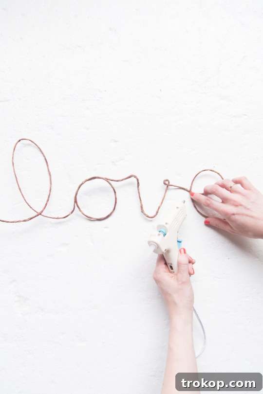 Petal-Perfect Love Craft 5 DIY floral love sign step 2 | Bending wire into letters for the sign