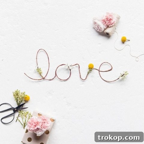 DIY Fresh Flower Love Sign - Sugar and Cloth