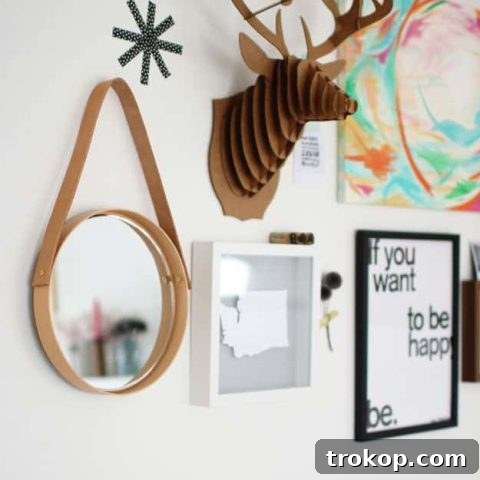 DIY Hanging Mirror - Sugar and Cloth