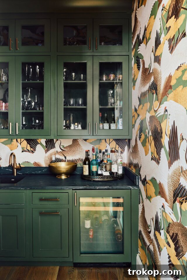 Bold Wallpaper Wet Bar