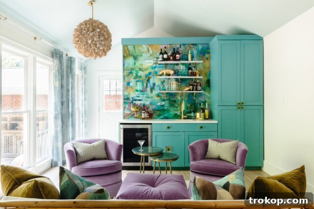 Bold Green Wet Bar Design