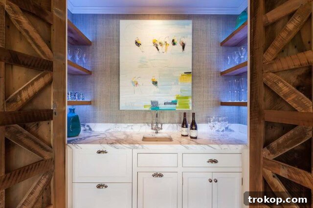 Hidden Wet Bar with Double Doors