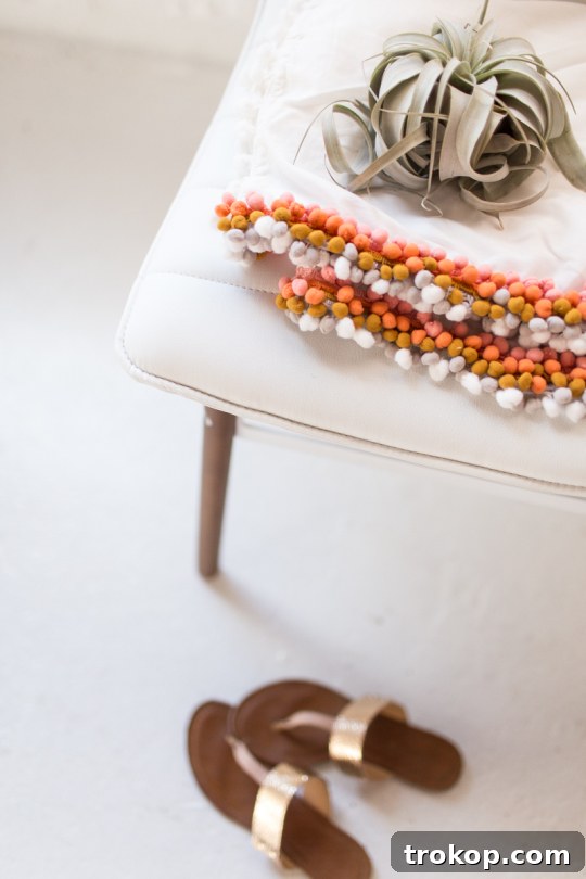 Summer Style Spark: DIY Pom Pom Throw Decor Ideas 2 Easy DIY Summer Pom Pom Throw Blanket for Home Decor