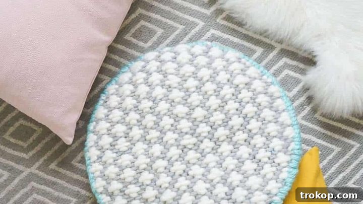 Modern DIY Oversized Cross-Stitched Cushion