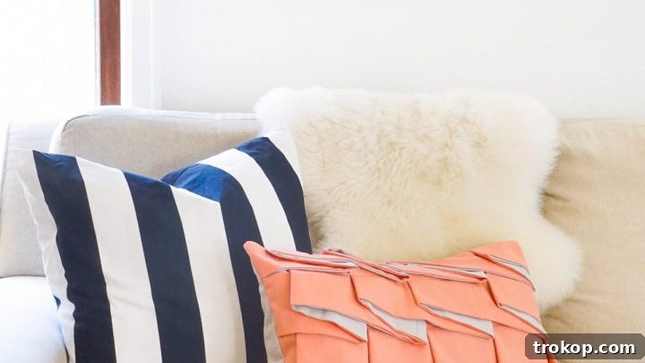 DIY Structured Pleat Lumbar Pillow