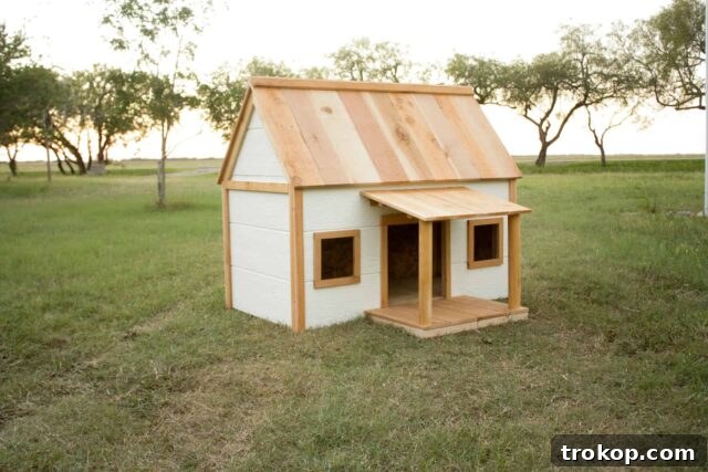 Craft the Perfect Canine Retreat: DIY Dog House Ideas 11 Country Style Dog House with Covered Porch