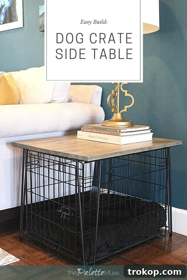 Craft the Perfect Canine Retreat: DIY Dog House Ideas 23 Easy Build: Dog Crate Side Table