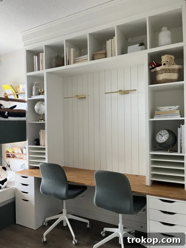 16 Game-Changing Ikea Desk Hacks for a Smarter Space 5 Custom built-in bedroom desk using IKEA Alex and Kallax units
