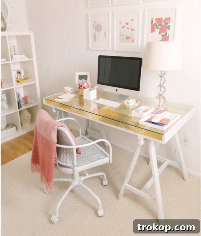 16 Game-Changing Ikea Desk Hacks for a Smarter Space 8 Sophisticated gold leafed IKEA VIKA desk hack