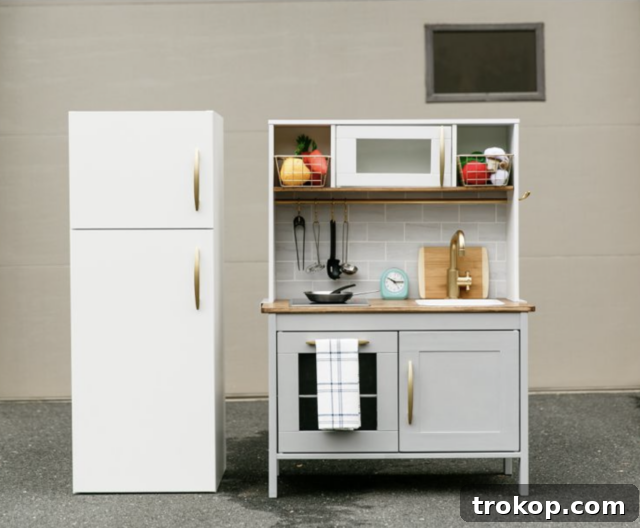 Ikea DUKTIG hack with side fridge attachment