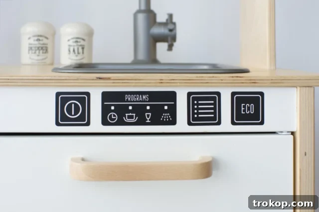 Dishwasher button stickers for IKEA Duktig play kitchen