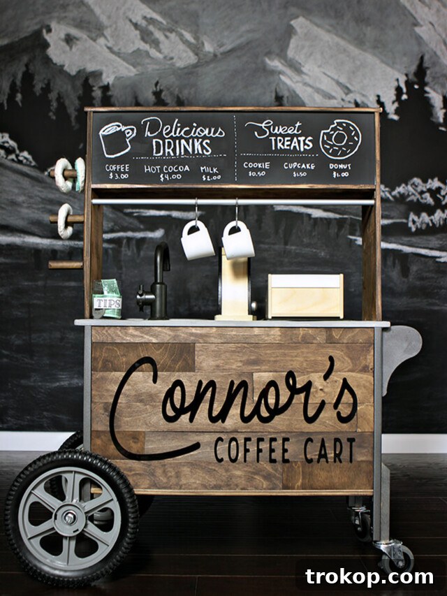 IKEA Play Kitchen Hack – Play Coffee Cart with wheels