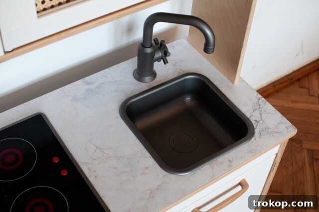 Ikea Duktig Play Kitchen Hack with Marble Countertop