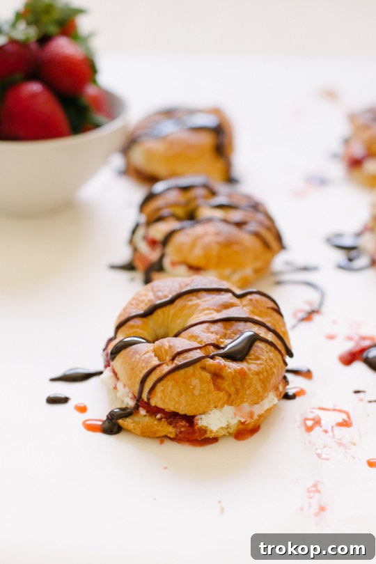 Strawberry Cream Cheese Bliss: A Croissant Creation 2 Strawberry Cream Cheese Croissant Sandwich
