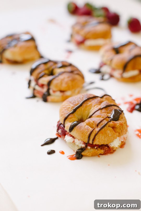 Strawberry Cream Cheese Bliss: A Croissant Creation 3 Balsamic Strawberry Cream Cheese Croissant Sandwiches