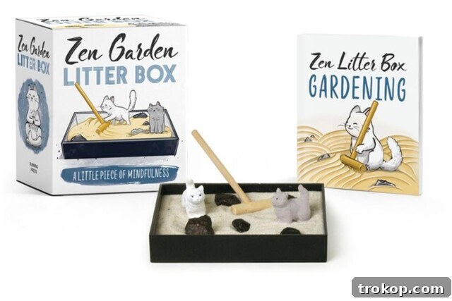 Zen Garden Litter Box, a unique and humorous gift for cat lovers and White Elephant exchanges