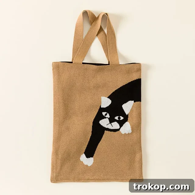 Cat Out of the Bag Tote, a stylish and practical cotton bag for cat gifts