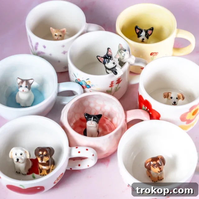 Custom Pet Mug for cat lovers, featuring a hand-sculpted feline design
