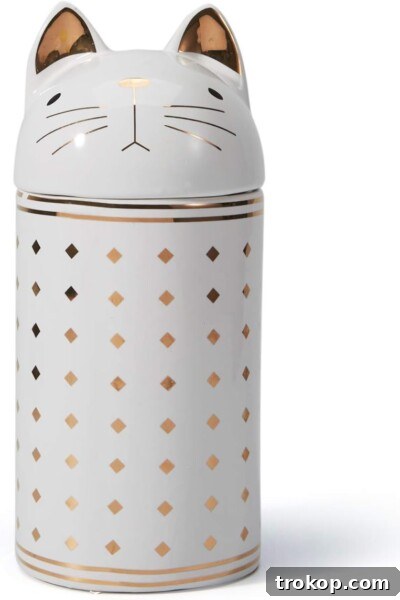 Ceramic Cat Jar, a charming storage solution for treats or dry goods for cat lovers