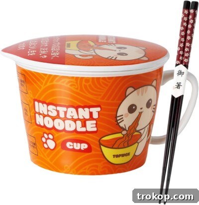 Microwavable Ramen Cat Bowl, a convenient and cute gift for ramen-loving cat owners