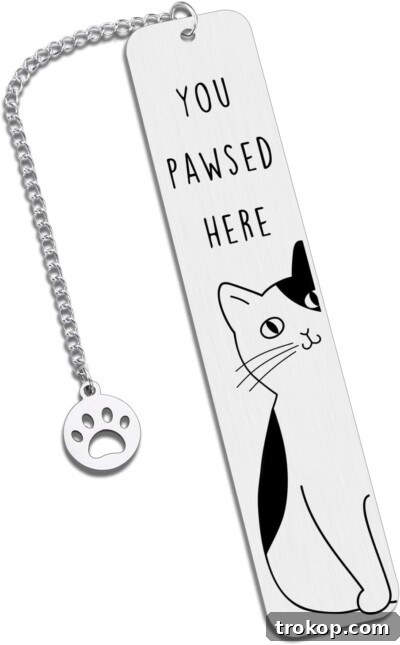 Cat Bookmark, a cute You Pawsed Here bookmark for bookworms and cat lovers