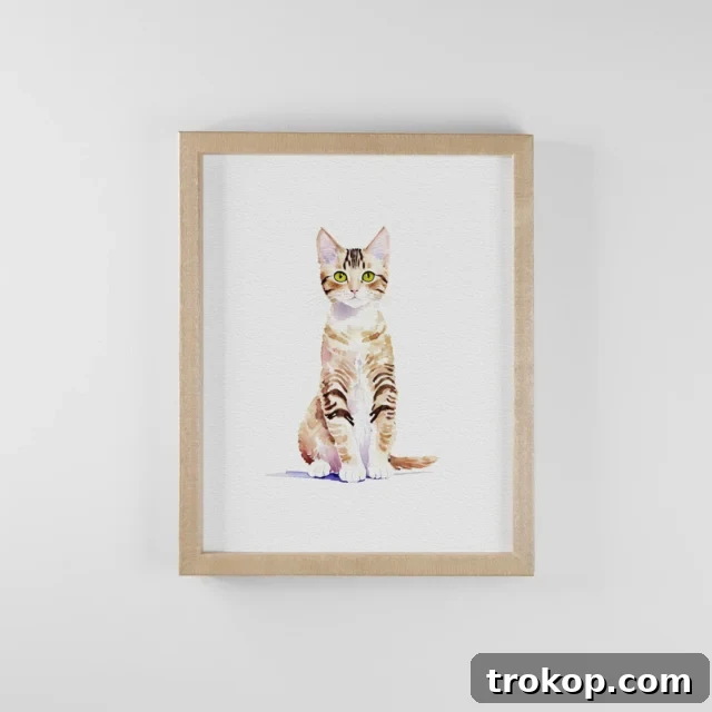 Custom Watercolor Cat Portrait, a personalized and unique artwork for cat owners