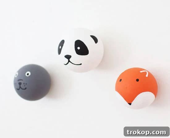 A collection of handmade DIY animal knobs