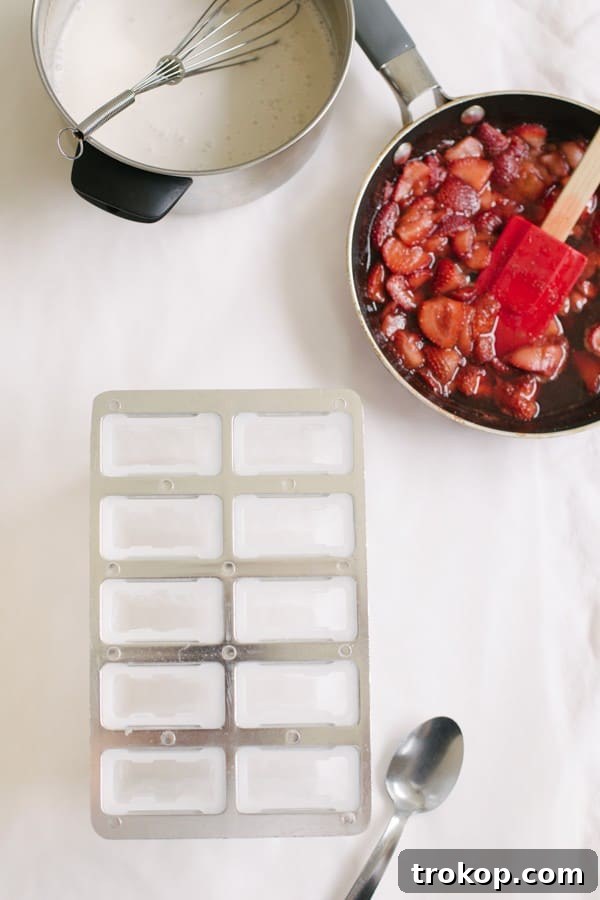 Strawberry Coconut Swirl Pops 7 mixing coconut milk and vanilla extract for popsicles