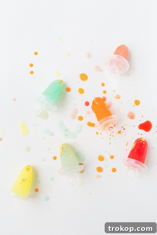 Jeweled Golden Popsicles 2 Gilded Gemstone Popsicles: A Luxurious DIY Frozen Treat