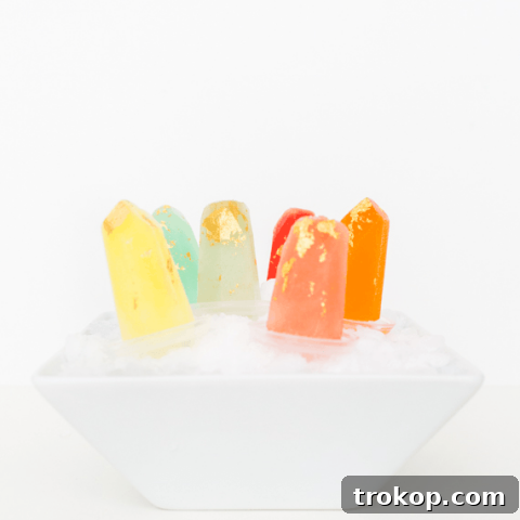 Jeweled Golden Popsicles 13 DIY Gilded Gemstone Popsicles - Sugar & Cloth