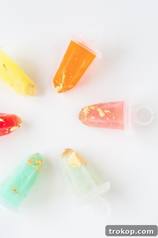 Jeweled Golden Popsicles 10 Elegant Serving Ideas for Gilded Gemstone Popsicles