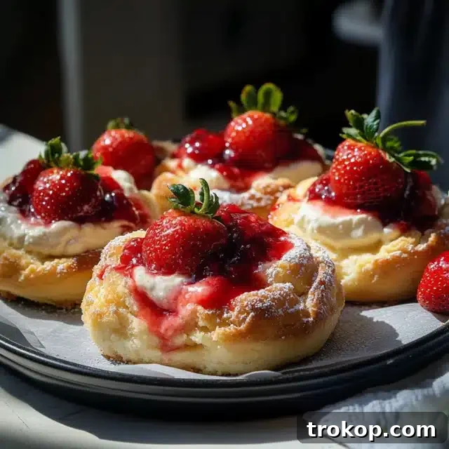 34 Irresistible Valentine's Day Treats 29 Soft, pillowy strawberry cheesecake vatrushka buns, blending traditional Russian pastry with rich, creamy cheesecake and fresh strawberries, a delightful fusion dessert.