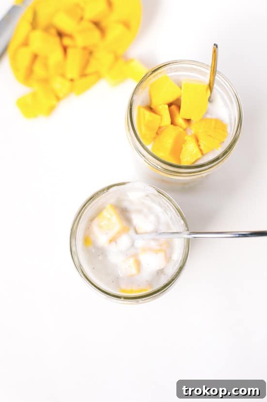 Tropical Mango Coconut Delight 7 Gelatin powder sprinkled evenly over the coconut milk mixture
