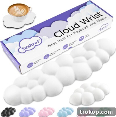 Cloud Wrist Rest Keyboard, a comfortable and ergonomic accessory.