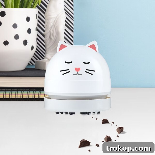 Cat Vac Desk Vacuum, a cute accessory for desk cleaning.
