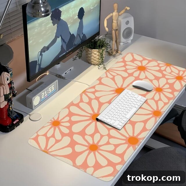 iCasso Desk Mat, Desk Matt for Desktop, Cute Desk Pad Mat, XXL Large Mouse Pad for Desk, Anti-Slip Big Mousepad with Stitched Edges.