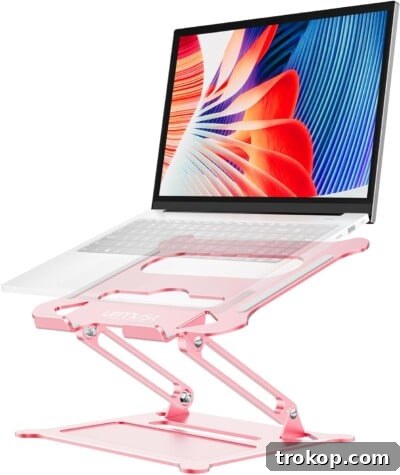 Adjustable Laptop Stand for cute desk accessories, promoting ergonomic comfort.