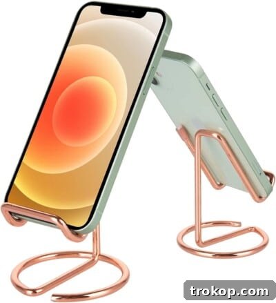 Cell Phone Stand Holder, a sleek and minimalist design for cute desk accessories.