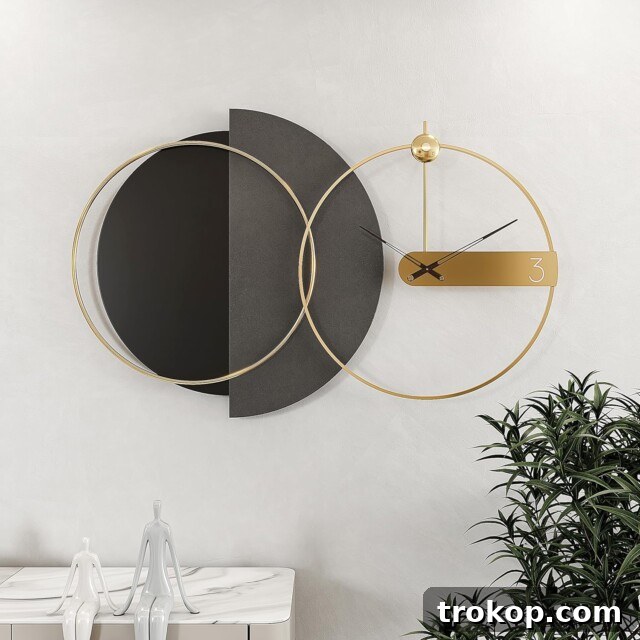 Wall Clocks Modern for Living Room Large Nordic Style Wall Clock Battery Operated Black Big Silent Decorative Wall Clock for Wall,Bedroom,Office,Entryway