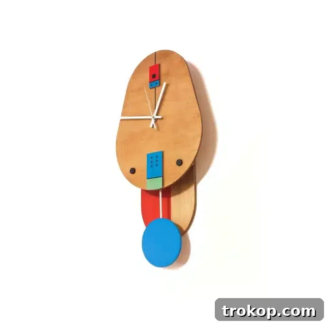 Geometric Pendulum Wood Wall Clock