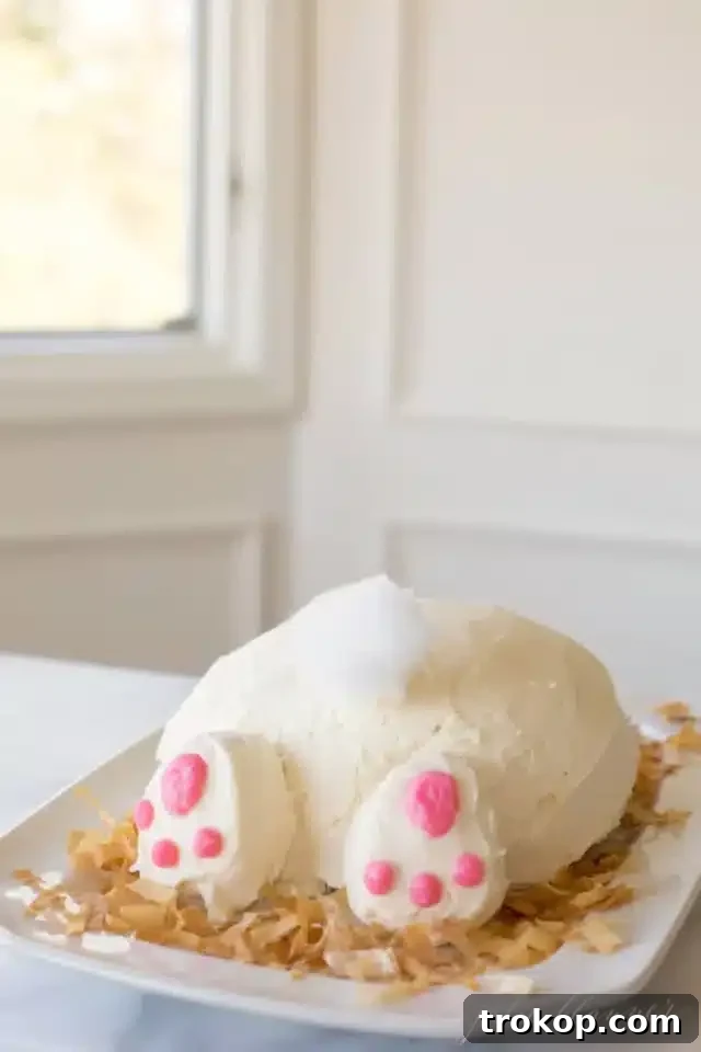 Easter Bunny Butt Cake for easy easter treats