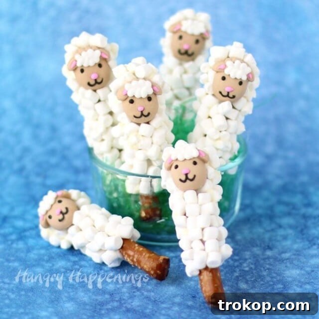 Lamb Pretzel Pops for easter desserts